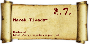 Marek Tivadar névjegykártya